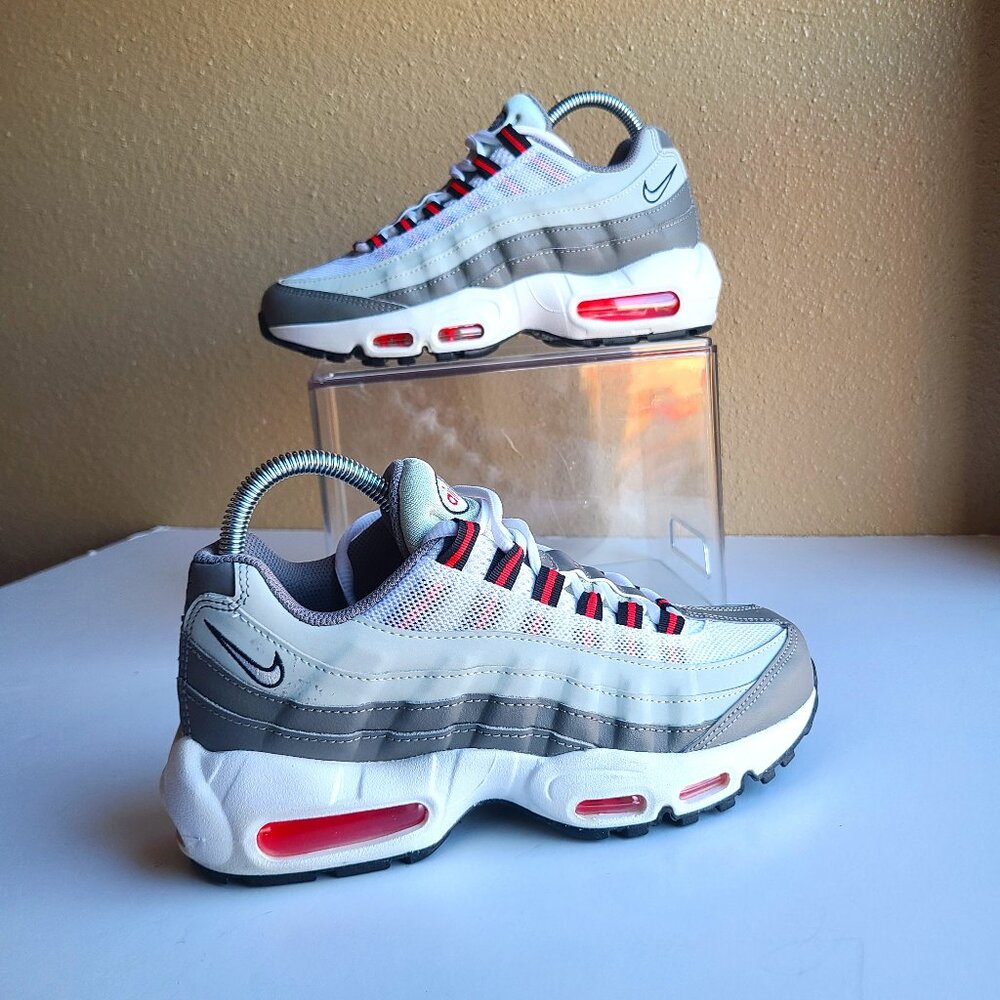 Nike Air Max 95 Recraft Flat Pewter Red Youth Size 5.5Y